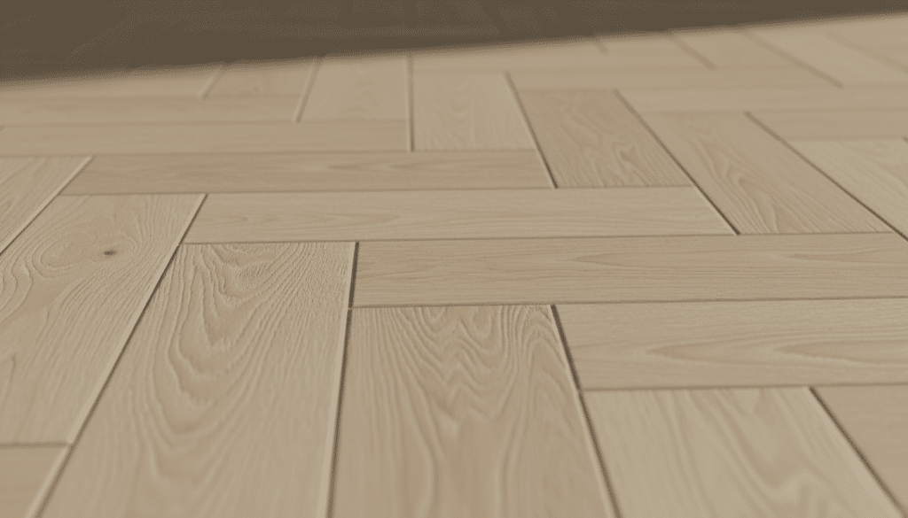 Heller Holzfußboden im Fischgrätmuster als Beitragsbild – stilvolle Inspiration für die Entscheidung Laminat oder Parkett im Wohnbereich.