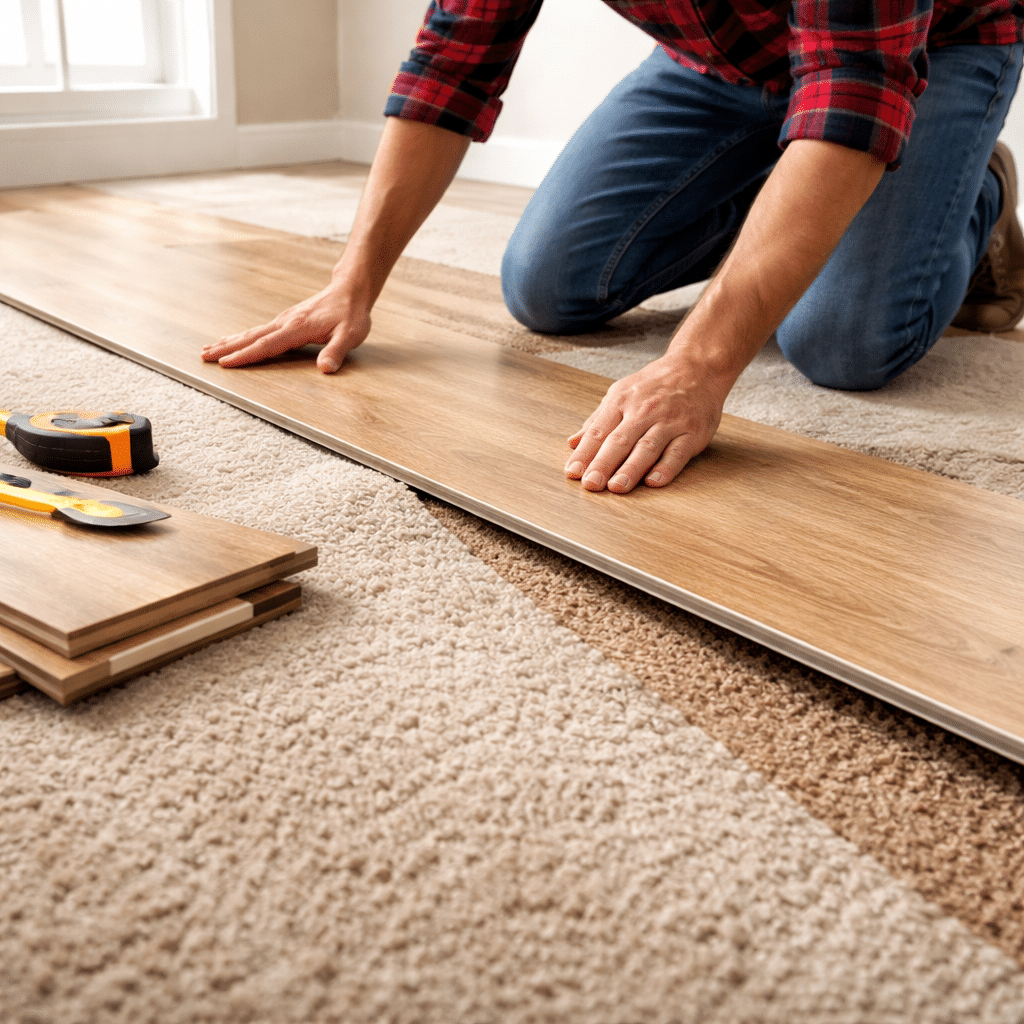 Laminat auf Teppich verlegen